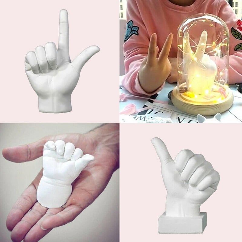 woobles 3D Hands Casting Molding Kit Couples Keepsake DIY Mold Plaster Clone Craft Gifts,Hand Casting Kit Couples，Plaster Hand Mold Casting Kit, DIY Kits for Adults and Kids, Wedding Gifts for Couple。 (Pink) - Image 2
