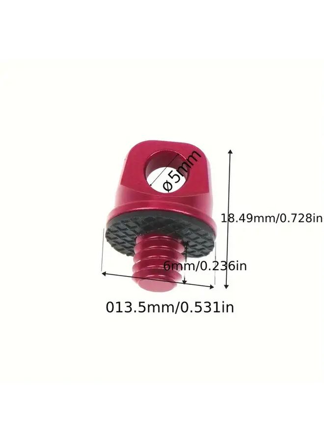 Red Aluminum Alloy Hand Cranked Lifting Ring Screw 1 4 20 For Cameras Selfie Sticks With Hanging Rope - Image 2