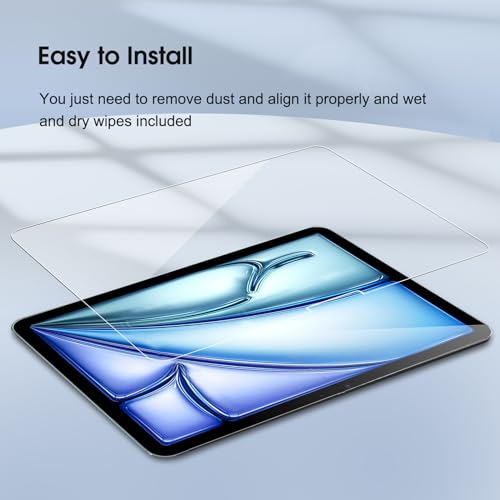 Qularlans 2 Pack Screen Protector for iPad Air 11 Inch 2025/2024 (7th/6th Generation, M3/M2) & iPad Pro 11 Inch 2024 5th Generation – Premium Tempered Glass Face ID & Apple Pencil Compatible - Image 5