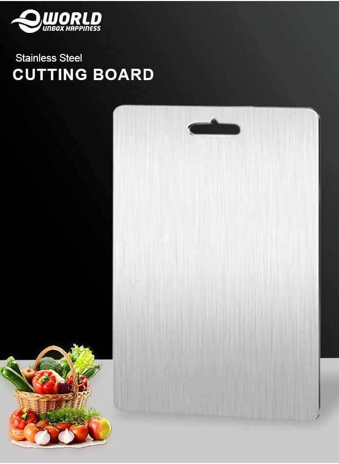 Eworld Heavy Duty 304 Stainless Steel Cutting Board for Kitchen, Ideal for Chopping, Slicing, Baking and Preparing Meat, Cheese, Vegetables and Fruits, 34 x 24cm  - Image 1