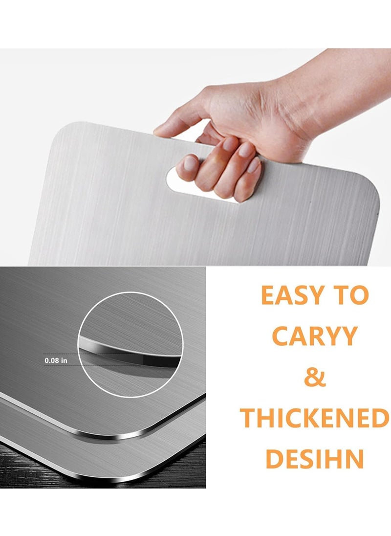 Eworld Heavy Duty 304 Stainless Steel Cutting Board for Kitchen, Ideal for Chopping, Slicing, Baking and Preparing Meat, Cheese, Vegetables and Fruits, 34 x 24cm  - Image 4