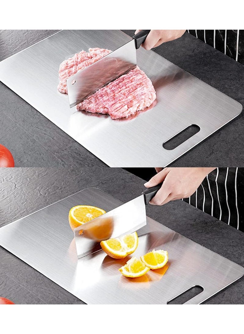 Eworld Heavy Duty 304 Stainless Steel Cutting Board for Kitchen, Ideal for Chopping, Slicing, Baking and Preparing Meat, Cheese, Vegetables and Fruits, 34 x 24cm  - Image 5