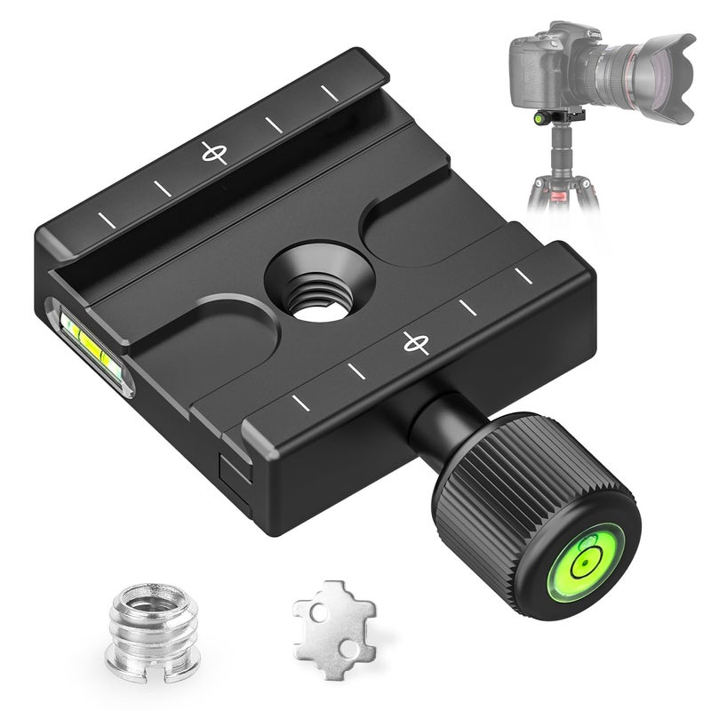 CAVIX QR-50 50mm Quick Release Clamp with 3/8"-1/4" Screw Adapter for Camera Tripod Head Compatible with Arca Swiss Type Plate - Image 1