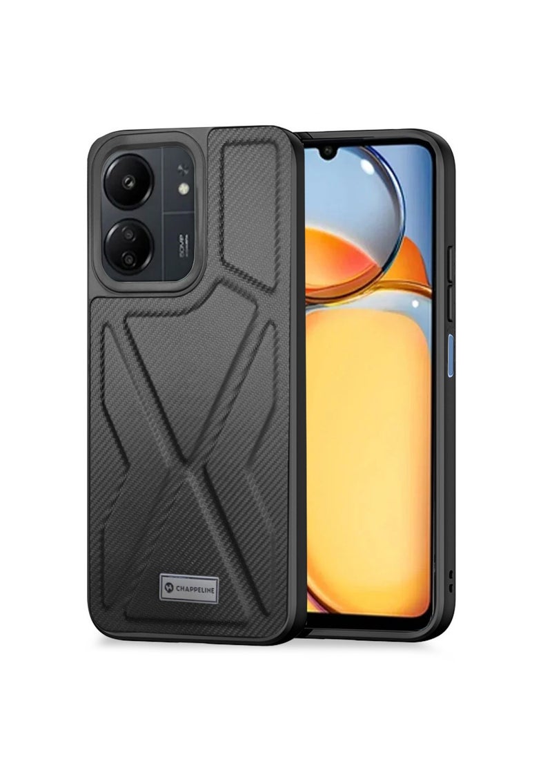 CHAPPELINE - Soft Silicone Fabric Texture Case Cover For Xiaomi Redmi 13C 4G 2023 Black - Image 1