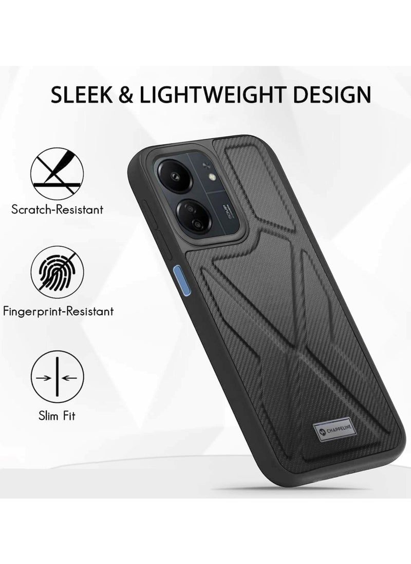 CHAPPELINE - Soft Silicone Fabric Texture Case Cover For Xiaomi Redmi 13C 4G 2023 Black - Image 1