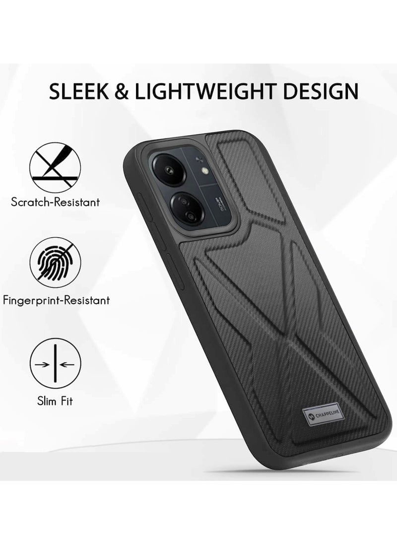 CHAPPELINE - Soft Silicone Fabric Texture Case Cover For Xiaomi Redmi 13C 4G 2023 Black - Image 1