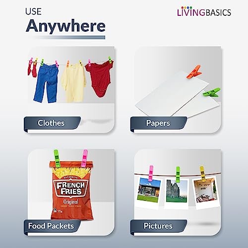 LivingBasics Heavy Duty Rust Free Cloth Peg/Clothes Clip/Cloth Drying Pins/Pegs for Hanger/Rods/Ropes/Drying Clothes (24 Cloth Clip for Cloth Drying Stand) (M012) - Image 5