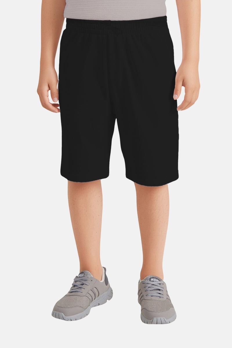 English Laundry Toddlers Boy 2 Pack Solid Basic Shorts, Black - Image 1