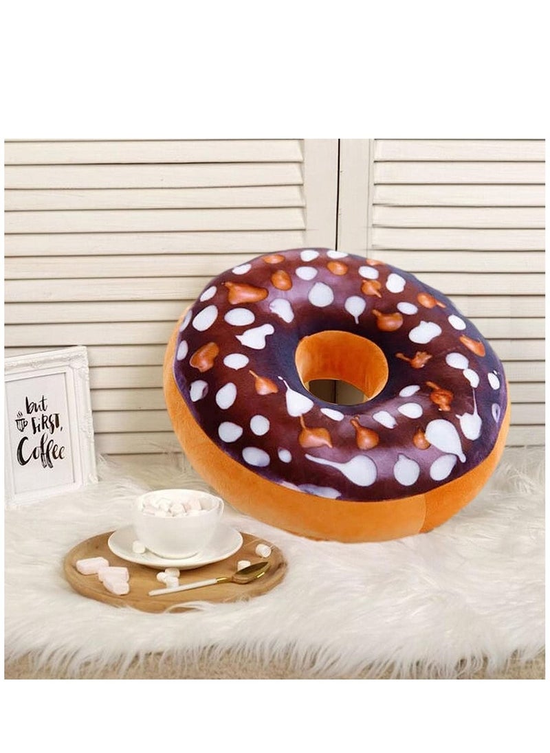Bluejw - 3D Doughnut Throw Pillow Cosy Seat Back Stuffed Pillow Cushion Round Food Shaped Pillow for Living Room Bedroom Home Decor - Image 1