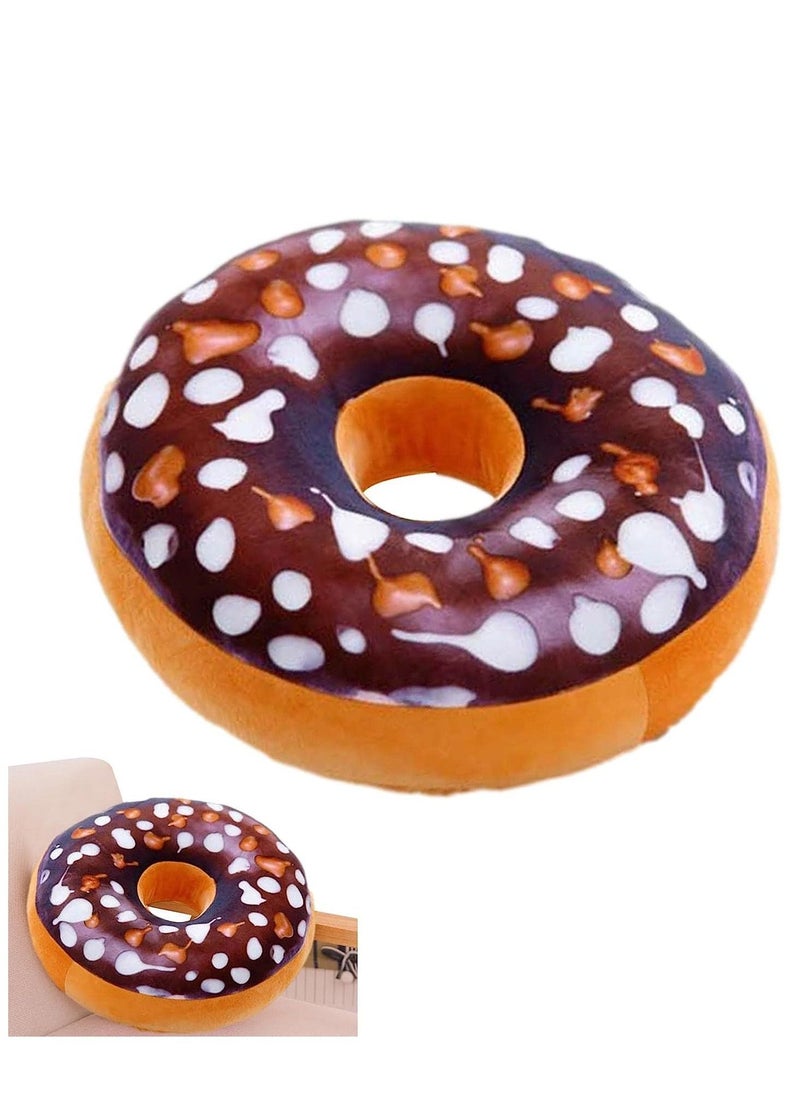 Bluejw - 3D Doughnut Throw Pillow Cosy Seat Back Stuffed Pillow Cushion Round Food Shaped Pillow for Living Room Bedroom Home Decor - Image 1