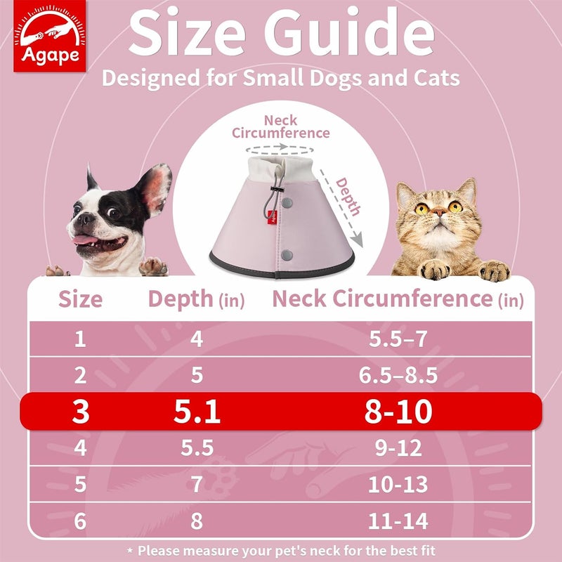 Agape Soft Dog Cone for Small Dogs & Cats, Comfy Dogs Recovery Collar After Surgery, Adjustable E Collar Alternative to Stop Licking, Protective Elizabethan Cones for Pup&Kitty, Comfortable Dog Cones - Image 2