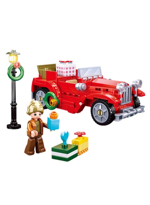 Red Car Model Set Building Blocks Creative Diy Simulation Collection Building Assembly Toys Children'S Gift