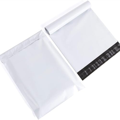 V4L Premium 14X18 inches White Plain Plastic Courier Bags Shipping Bags Strong Thick Mailing Bags with Self Adhesive Waterproof and Tear-Proof, Ideal for Ecommerce Packaging (25) - Image 3