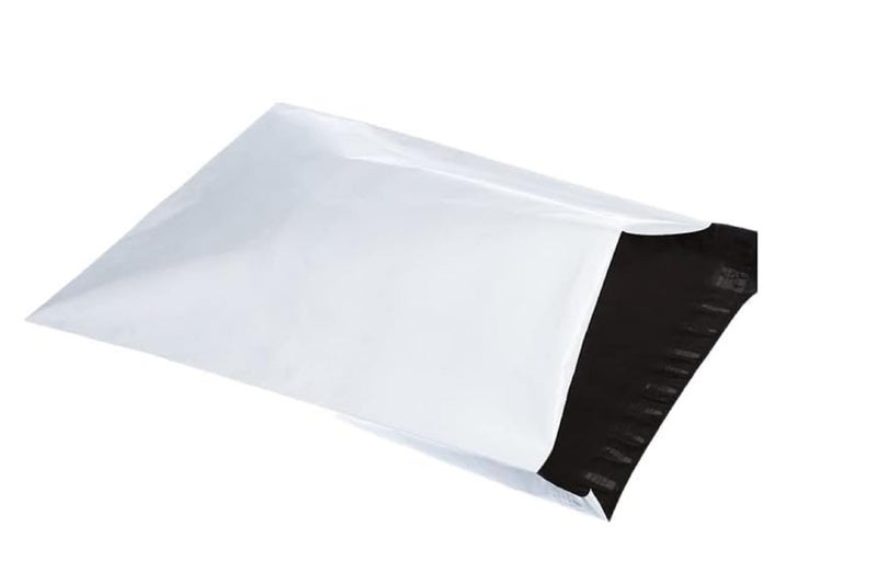 V4L Premium 14X18 inches White Plain Plastic Courier Bags Shipping Bags Strong Thick Mailing Bags with Self Adhesive Waterproof and Tear-Proof, Ideal for Ecommerce Packaging (25) - Image 2