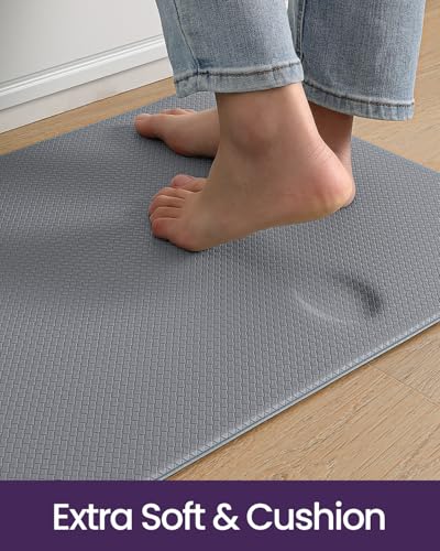 DEXI Kitchen Floor Mats Cushioned Anti Fatigue, 23x94, Large Long Standing Runner Rug Waterproof, Comfort Memory Foam Padded for Front Sink Laundry, Grey - Image 4