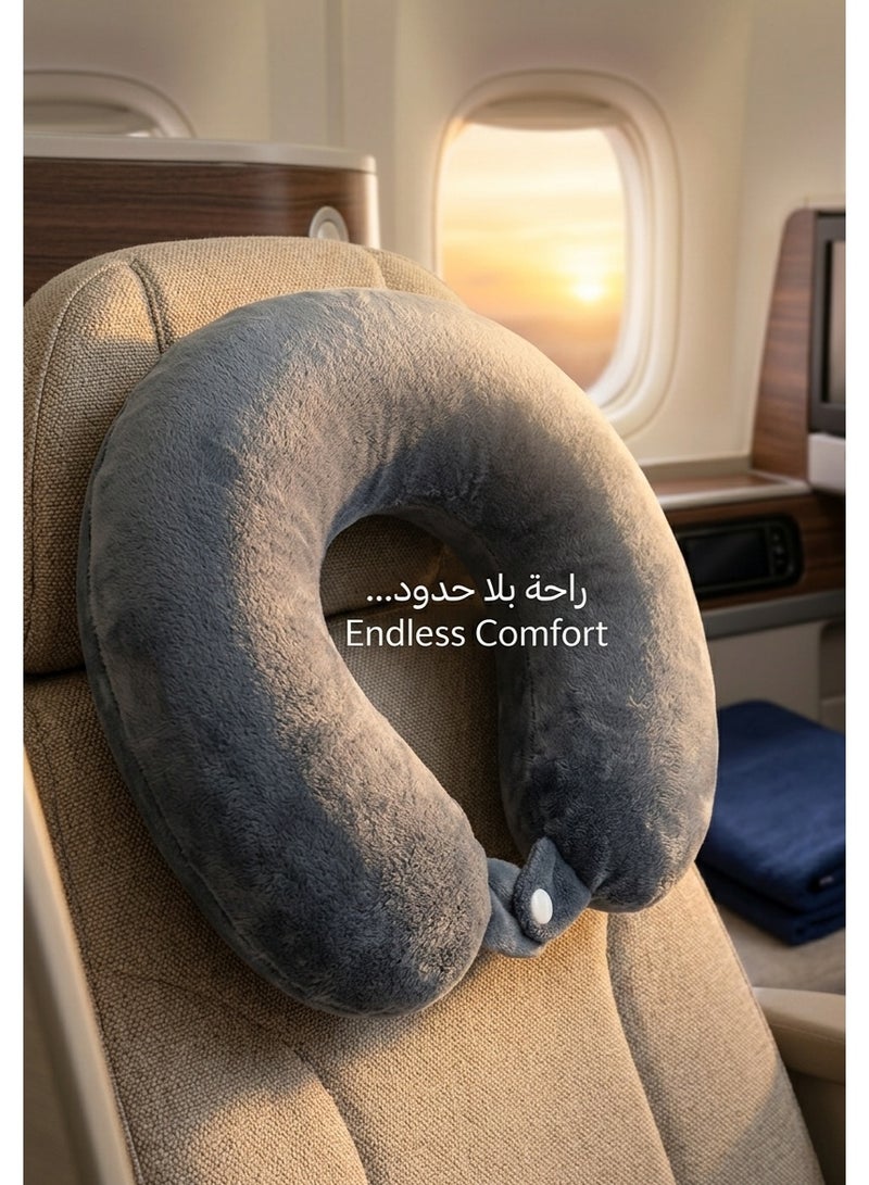 Orthopedic Neck Support Travel Pillow, Memory Foam U-Shaped Neck Pillow with Ergonomic 360° Cervical Support, Secure Snap Button Closure, Ultra-Soft Breathable Velvet Cover, Lightweight Portable Neck Cushion for Airplane Flights, Car Travel, Office Nap & Long Journey Comfort - Image 5
