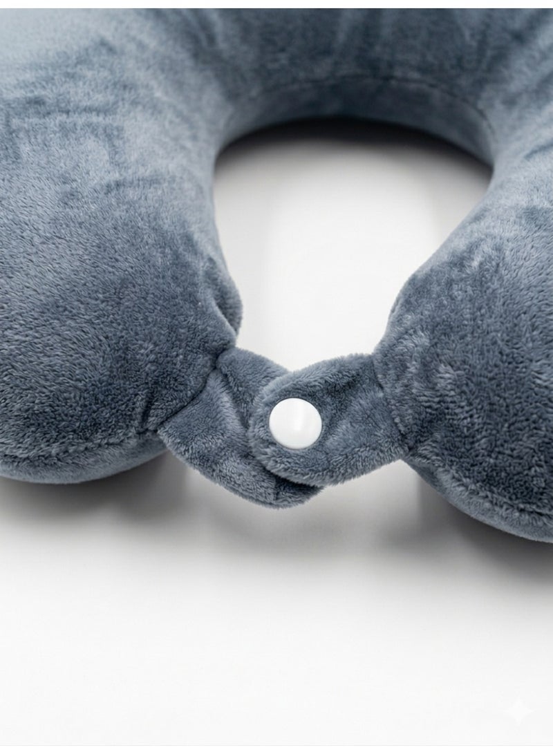 Orthopedic Neck Support Travel Pillow, Memory Foam U-Shaped Neck Pillow with Ergonomic 360° Cervical Support, Secure Snap Button Closure, Ultra-Soft Breathable Velvet Cover, Lightweight Portable Neck Cushion for Airplane Flights, Car Travel, Office Nap & Long Journey Comfort - Image 2