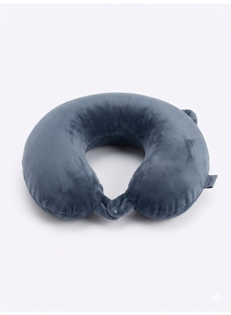 Orthopedic Neck Support Travel Pillow, Memory Foam U-Shaped Neck Pillow with Ergonomic 360° Cervical Support, Secure Snap Button Closure, Ultra-Soft Breathable Velvet Cover, Lightweight Portable Neck Cushion for Airplane Flights, Car Travel, Office Nap & Long Journey Comfort - Image 1
