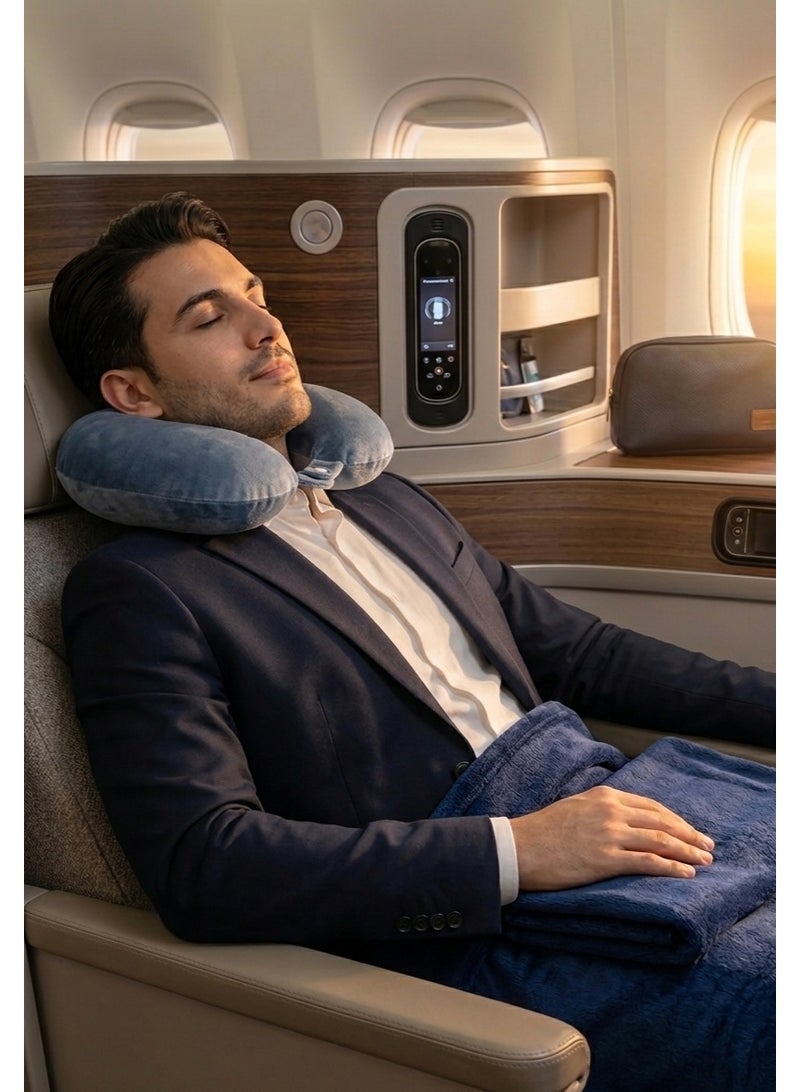 Orthopedic Neck Support Travel Pillow, Memory Foam U-Shaped Neck Pillow with Ergonomic 360° Cervical Support, Secure Snap Button Closure, Ultra-Soft Breathable Velvet Cover, Lightweight Portable Neck Cushion for Airplane Flights, Car Travel, Office Nap & Long Journey Comfort - Image 3