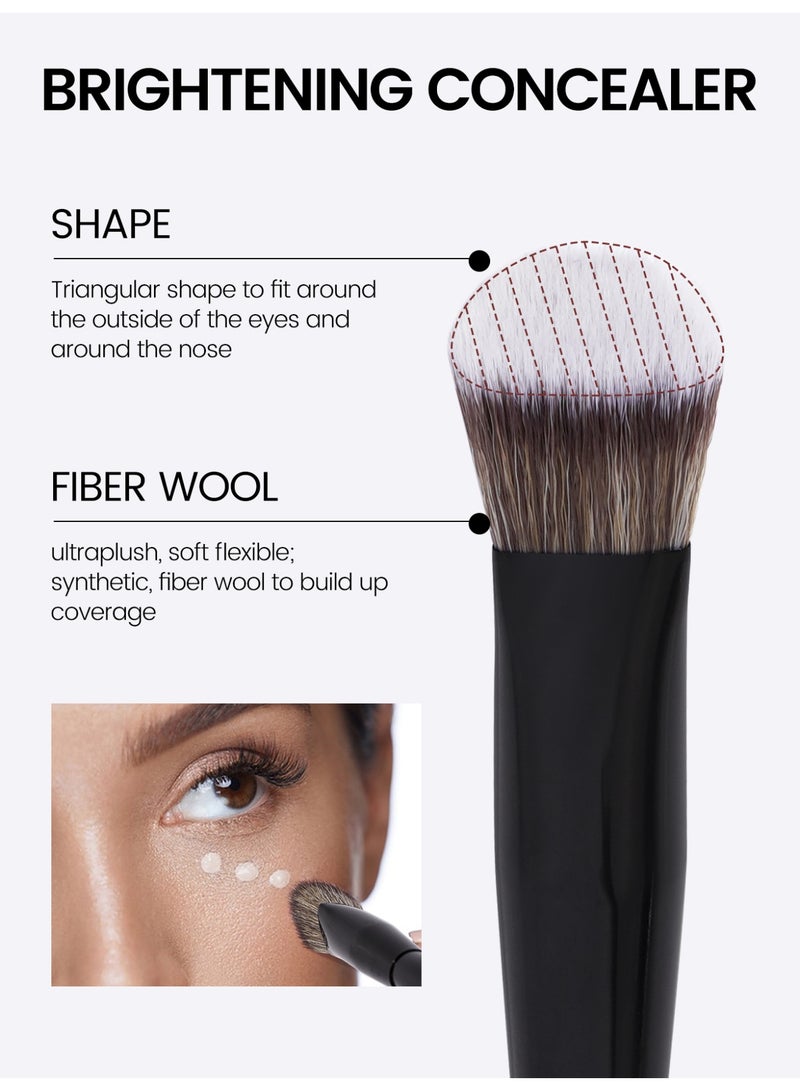 MAANGE 4Pcs Foundation Makeup Brush, Double Ended Makeup Brushes, Applying Liquid or Powder, Blush, for Contouring Blending Foundation Blush Brush,Black/Silver - Image 3