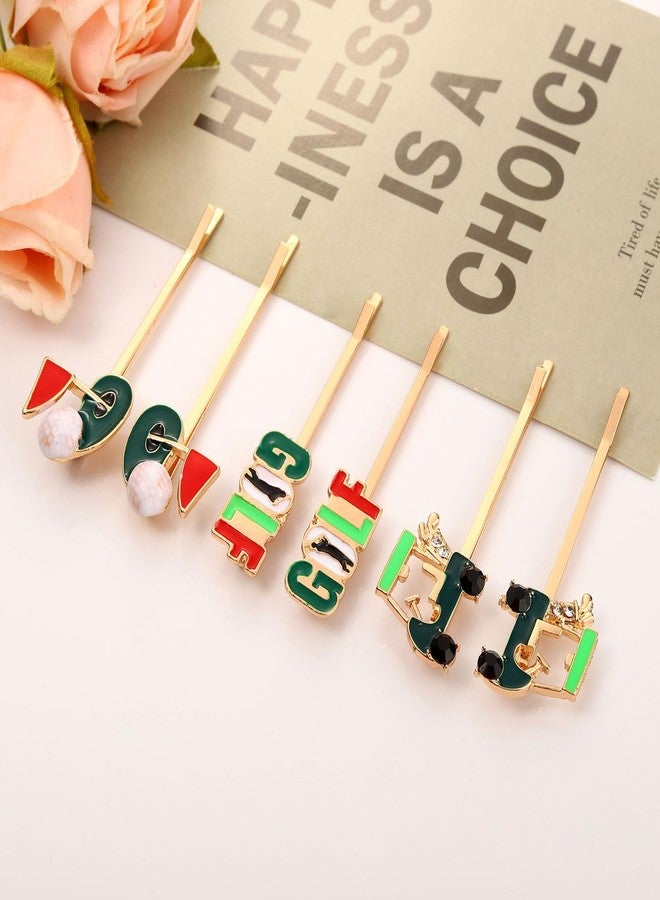 PHALIN Golf Hair Clips for Women Golf Ball Bag Cart Hairpins Enamel Golf Tee Club Hair Clips Putting Green Bobby Pins Sport Game Day Hair Barrettes Golf Accessories Outfits Gifts - Image 2