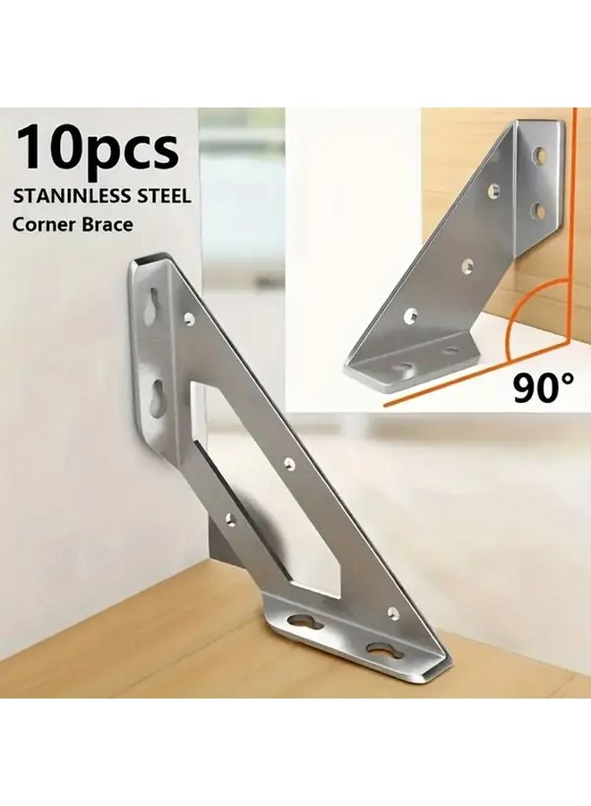 10pcs Multi Function Corner Bracket Heavy Duty Stainless Steel 90 Degree Angle Support - Image 3