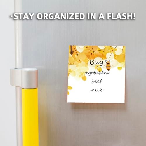 RAINBAM Cute Bee 4 Pack/200 Sheets 3x3in Sticky Notes Set, Adorable Cartoon Memo Pads with High-Adhesive, Reusable Tearable Post it Notes for Journal Planners Office School Home, Bulk Stationery Gift - Image 4