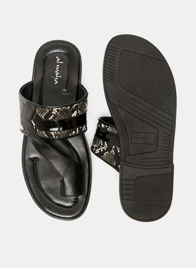 Al Waha Men Textured Slip-On Arabic Sandals