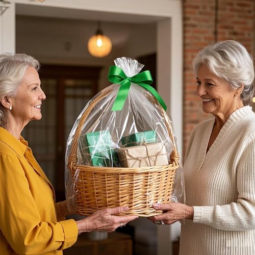 Morepack Large Cello/Cellophane Bags,30x 40 Inches Clear Basket Bags OPP Plastic Cellophane Wrap for Gift Baskets Packaging 10 Pieces - Image 4