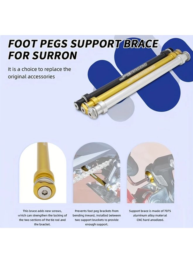 Golden Adjustable Foot Pegs CNC Aluminum Bracket For Sur Ron Light Bee Dirt Bikes - Image 4
