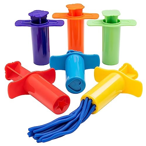 Ready 2 Learn Dough Extruders Set of 6 for Ages 2 Press Dough into 6 Different Shapes Playdough Accessories for Kids - Image 1