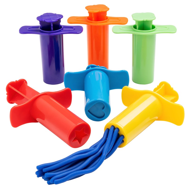 Ready 2 Learn Dough Extruders Set of 6 for Ages 2 Press Dough into 6 Different Shapes Playdough Accessories for Kids - Image 2