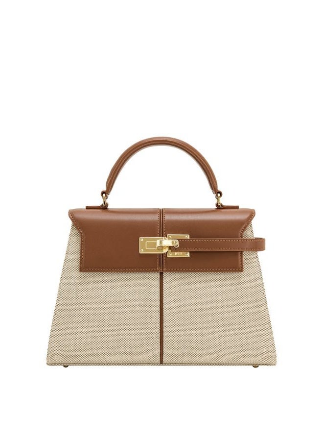 JW PEI Women's Elise Top Handle Bag - Brown Canvas-Large - Image 1