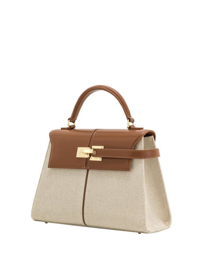 JW PEI Women's Elise Top Handle Bag - Brown Canvas-Large - Image 4