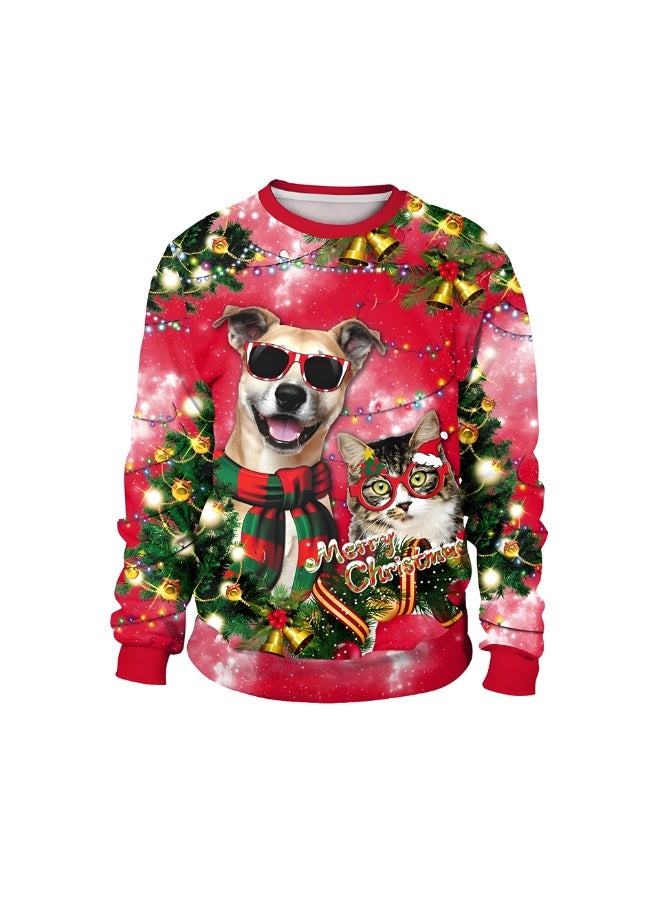 إسكدنيا جنس واحد عيد الميلاد القفز مطبوعة سترة سويتشرت الخريف الشتاء قمم الملابس