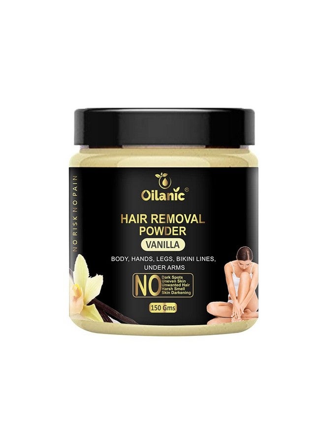 Oilanic Hair Removal Powder With Vanilla Extract (Pack of 1, 150 gram)|Hair Removal Powder for Body and Legs Gentle on Skin, Removes Unwanted Hair Without Darkening No Harsh Smell| - Image 1