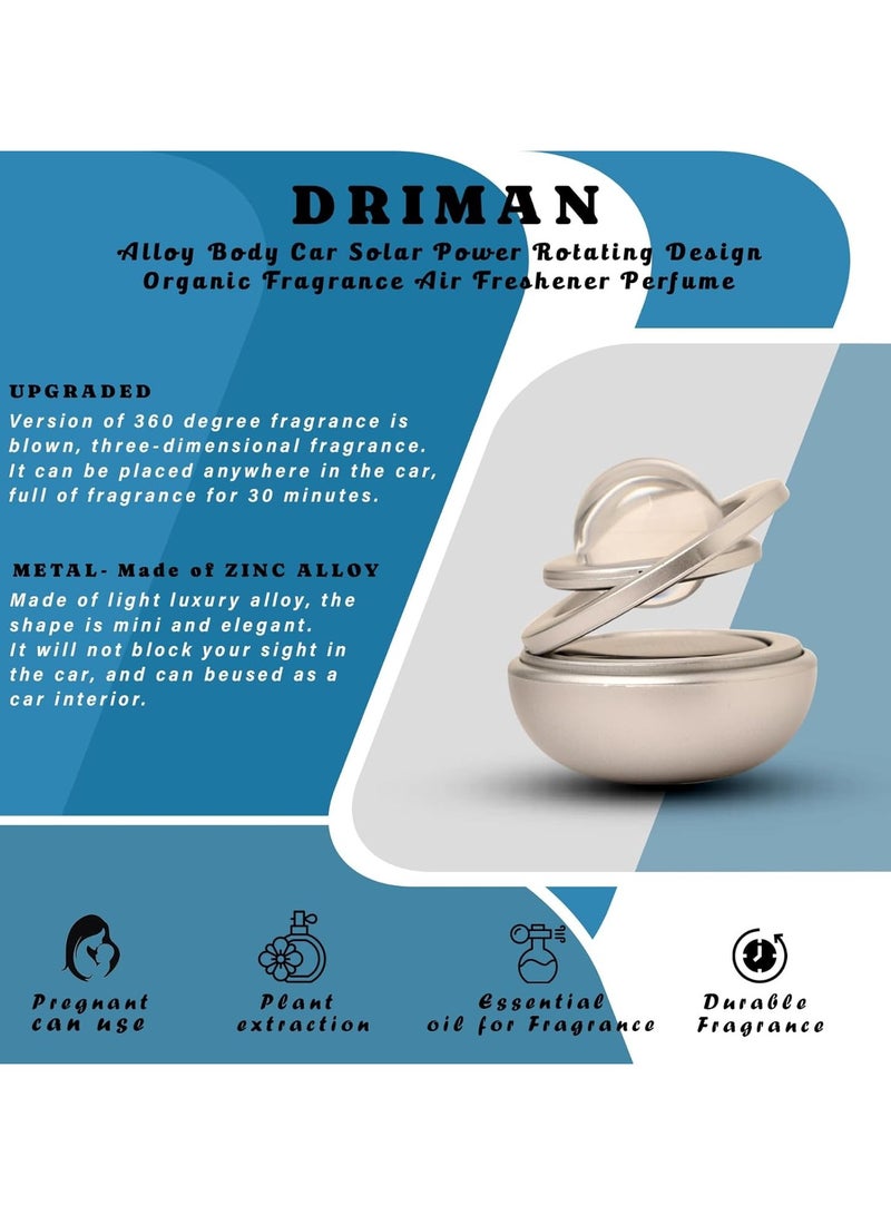 معطر جو يعمل بالطاقة الشمسية فقط للسيارة   معطر دوار تلقائي كريستالي مزدوج الحلقة - اكسسوارات شمسية لتابلوه السيارة بتصميم حلقة شمسية - Image 4
