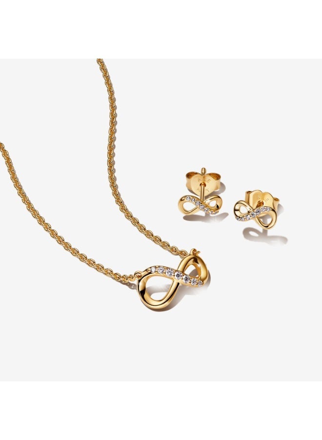 Pan Home Golden Infinity Jewelry Gift Set (including necklace and a pair of earrings) - Image 1