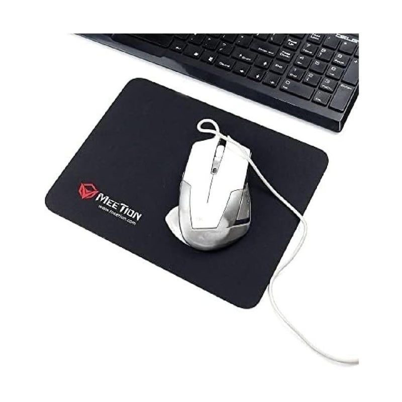 MEETION MT-PD015 Gaming Mouse Pad, Smooth Cloth Surface, Anti-Slip Rubber Base, Stitched Edges, Water-Resistant Washable, 250×190×3mm, Black - Image 2