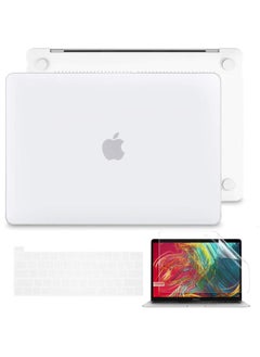Generic MacBook Pro 13 inch Case 2020 2022 M2 M1 A2338 A2289 A2251 Model Plastic Hard Shell Case with Keyboard Cover & Screen Protector Matte White  - Image 1