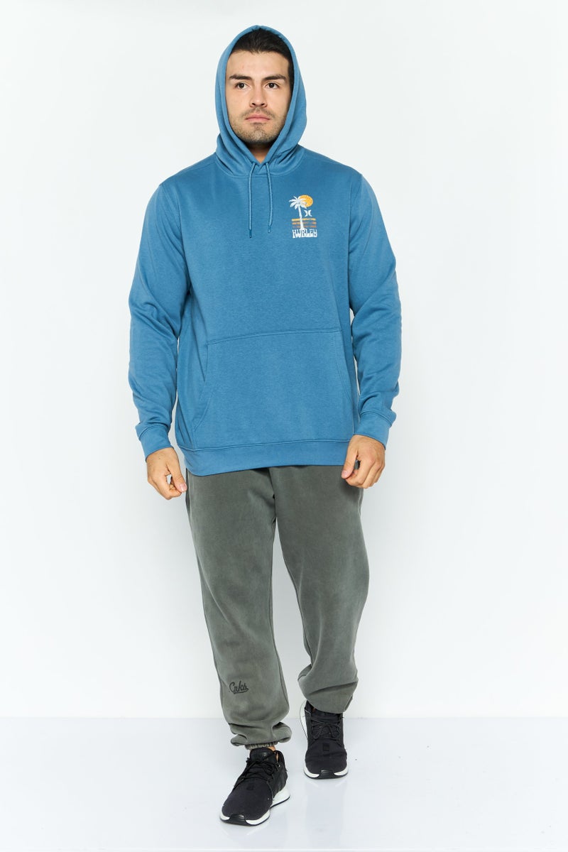 Hurley ملابس رياضية للرجال بأكمام طويلة مناسبة، هوديز خارجي، أزرق مائل إلى الرمادي - Image 2