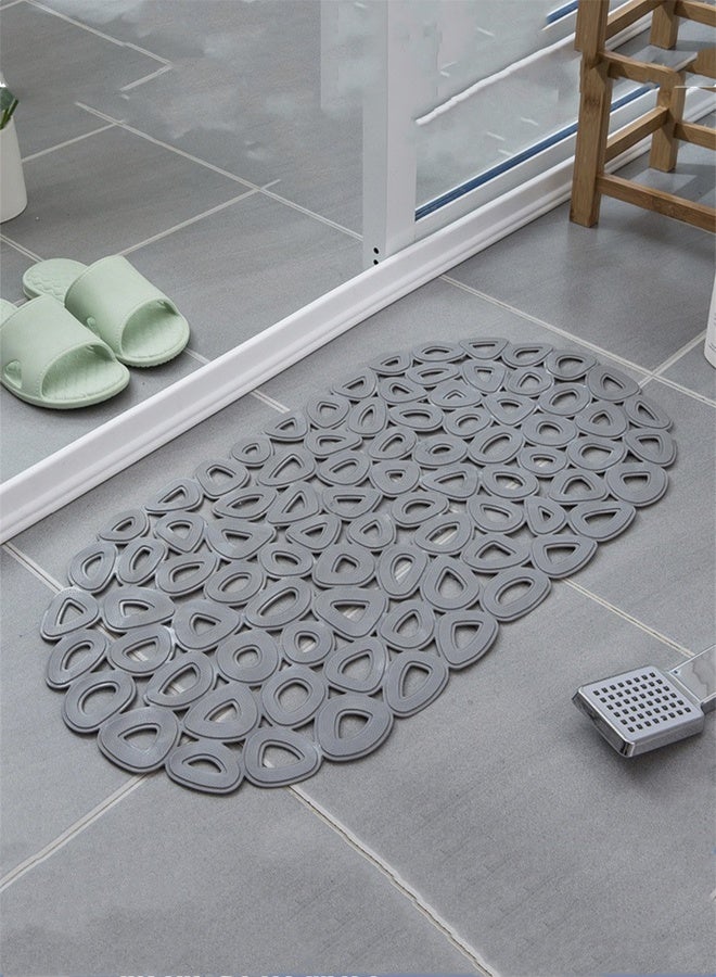 Kutis Non Slip Bath Mat Toilet Floor Mat Bathroom Bathtub Mat with Suction Cups  PVC Grey 34 X 64 cm. - Image 2