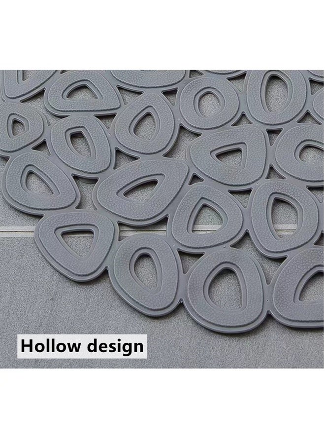 Kutis Non Slip Bath Mat Toilet Floor Mat Bathroom Bathtub Mat with Suction Cups  PVC Grey 34 X 64 cm. - Image 4