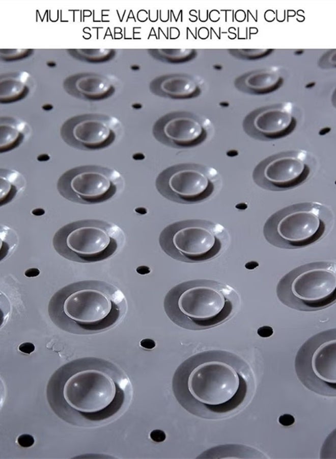 Kutis Non Slip Bath Mat Toilet Floor Mat Bathroom Bathtub Mat with Suction Cups  PVC Grey 34 X 64 cm. - Image 5