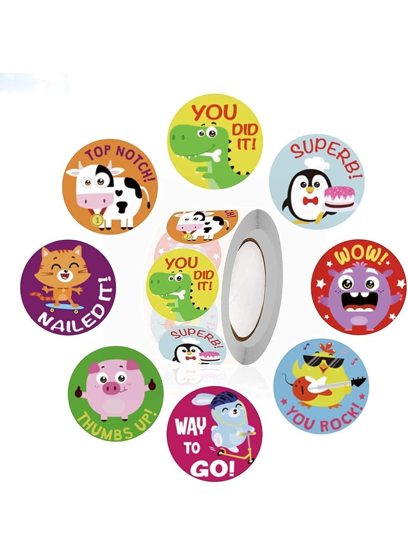 500 Pcs Reward Stickers for Teachers, Animal Stickers, Motivational Stickers, 8 Different Design, Easy to Use, for Classroom, School, Potty Training - Image 1