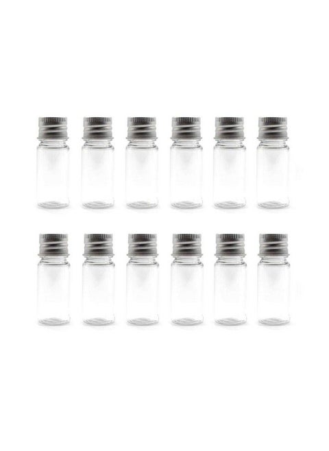 12Pcs 10Ml/20Ml Empty Refillable Clear Plastic Bottle With Aluminum Screw Cap Travel Small Container (10 Ml)