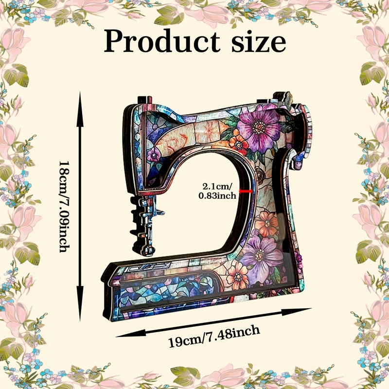Sewing Machine Shaped Decorative Box Multi Layer Board Acrylic Storage for Buttons Agate Organizer - Image 3