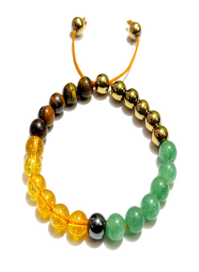 SHIVAMAGATE Money Magnet Gemstone Bracelet for Men & Women | Citrine Pyrite Tiger Eye Green Aventurine Hematite 8mm Beads | Wealth Success Prosperity Reiki Energy Bracelet | Unisex (Pack of 1) - Image 1