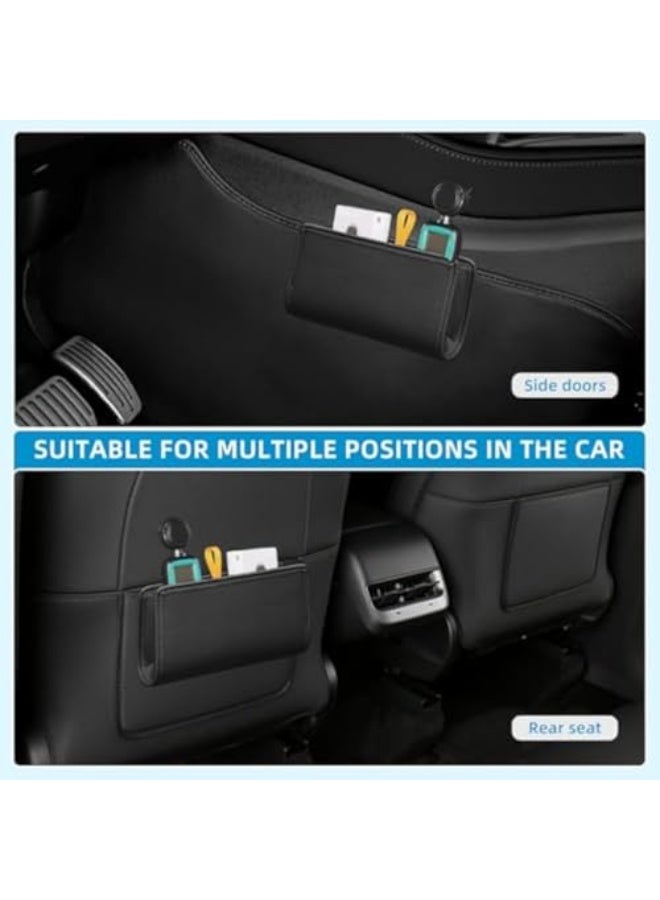 Generic NALACAL Car Trash Can, Leather Car Trash Bin Door Organizer with a Roll of Garbage Bag, Leakproof Mini Trash, Foldable Hanging Mini Cars Storage, Must Have Essentials Interior Accessories, Black - Image 3