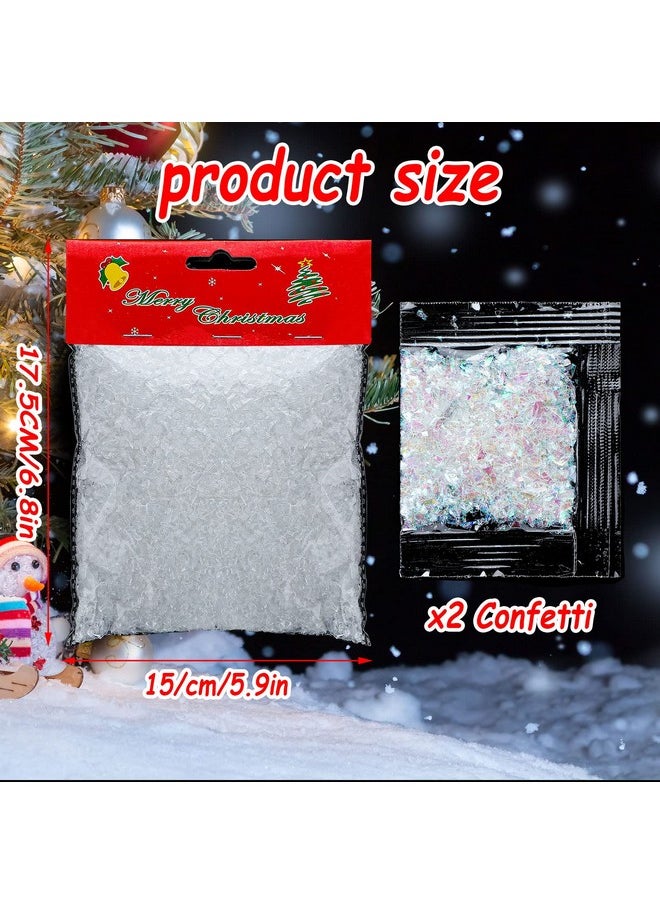 Hungdao Hungdao Christmas Artificial Snow Glitter for Crafts Xmas Twinkles Snowflakes Fake Snow Powder Filler Sparkly White Faux Snow for Village Globe Winter Christmas Party DIY Arts Decoration, 3.8 Ounce  - Image 3